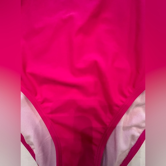 NICOLE MILLER STUDIO ONE PIECE RACER BACK HOT PINK SWIM SUIT SIZE MEDIUM  NWT - Picture 10 of 12